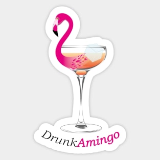 Drunk Flamingo Sticker